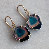 Blue, Pink, and Green Tourmaline Earrings